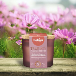 Duftkerze im Glas mit Korken BOLSIUS True Joy Floral Blessings ~21h