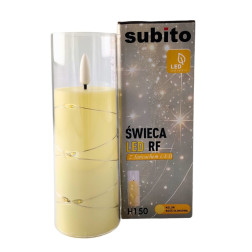 LED candle with LED chain SUBITO GC711 H150 ivory (363)