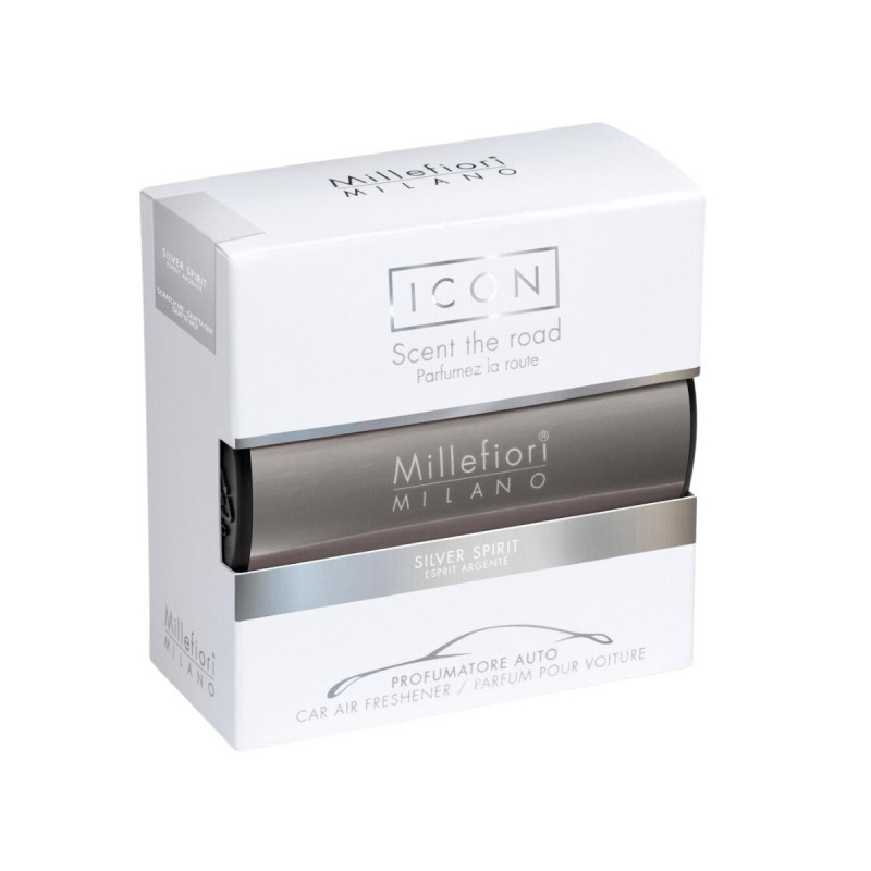 Osvěžovač vzduchu do auta na mřížku MILLEFIORI Milano ICON SILVER SPIRIT