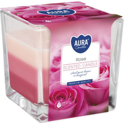 Świeca zapachowa BISPOL Aura snk80-78 (Róża) ~32h