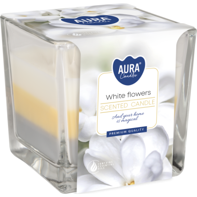 BISPOL Aura scented candle snk80-179 (White flowers) ~32h