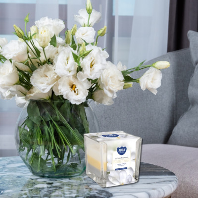 BISPOL Aura scented candle snk80-179 (White flowers) ~32h 2