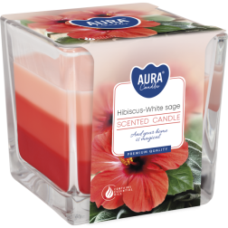 BISPOL Aura scented candle snk80-356 (Hibiscus & White sage) ~32h