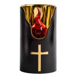 LED insert for SUBITO C707 H125 chapel candles black gold/red 1 pc.