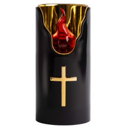 LED insert for SUBITO C707 H150 chapel candles black gold/red 1 pc.