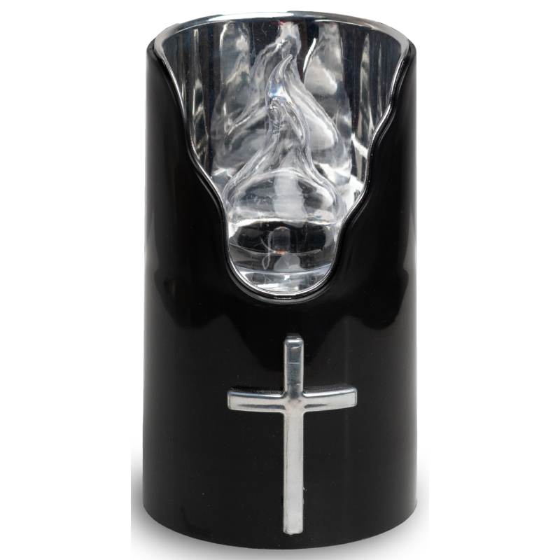 Wkłady do zniczy LED Subito C707 H125 6 sztuk czarny srebrno-biały (593)