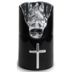Wkłady do zniczy LED Subito C707 H125 6 sztuk czarny srebrno-biały (593)