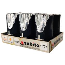 Wkłady do zniczy LED Subito C707 H125 6 sztuk czarny srebrno-biały (593)