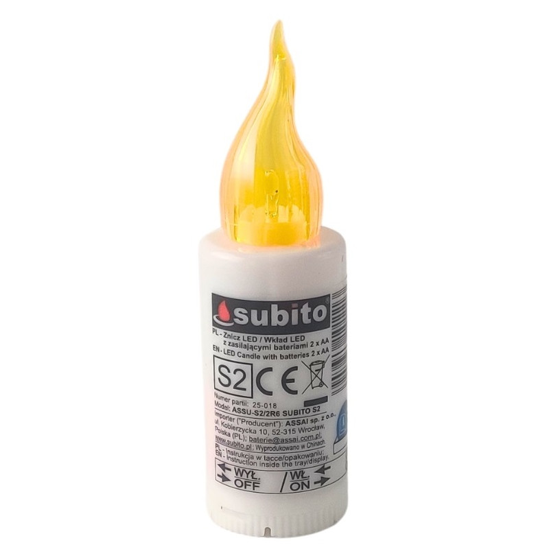 Wkłady do zniczy LED Subito S2 24 sztuki żółte