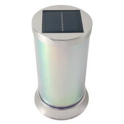 Solární LED svíčka SUBITO (S083) OPAL stříbrná/studená bílá 16 cm