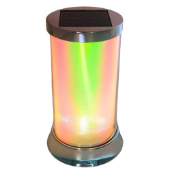 Solar-LED-Kerze SUBITO (S084) Opalsilber/Warmweiß 16 cm