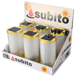Solar-LED-Kerze SUBITO (S085) Gold/Kaltweiß 16 cm