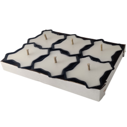 Open metal candle ZM white clover 8-10h 1 pc.