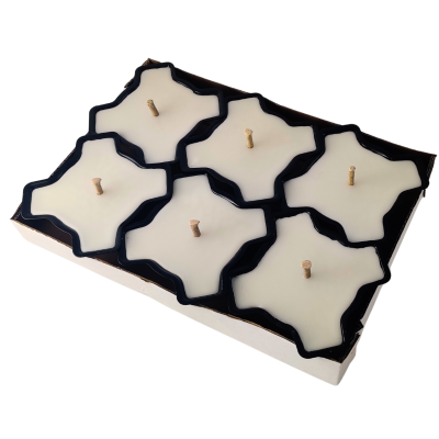 Open metal candle ZM white clover 8-10h 6 pcs 2