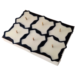 Znicz metalowy otwarty ZM koniczyna biała 8-10h 6 szt