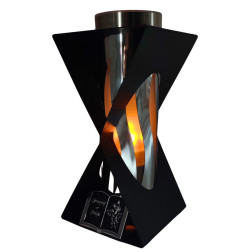 Kovová svíčka Přesýpací hodiny + solární VESTINA černá/stříbrná 27cm