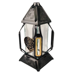 KORTE kaplová svíčka velká srdce z Ederu černá/zlatá 41cm