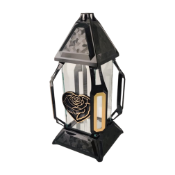 KORTE chapel candle large heart of Eder black/gold 41cm