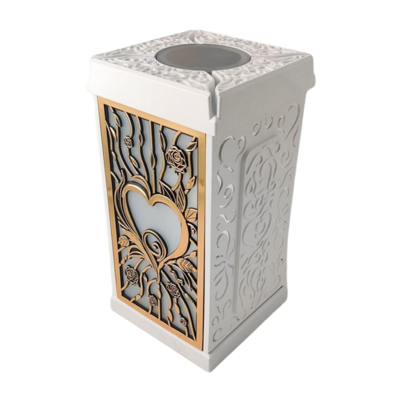 FERMO chapel candle large + VESTINA solar white/gold 30cm