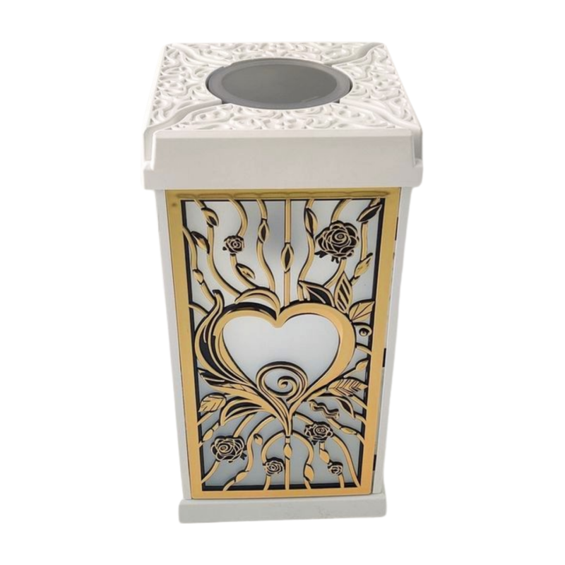FERMO chapel candle large + VESTINA solar white/gold 30cm