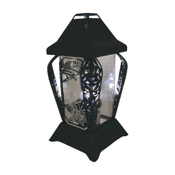 Znicz kapliczka INVERSO mały kwiaty czarny/srebro 30cm