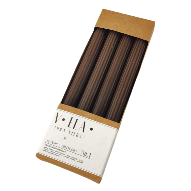 RAK Tischkerzen (08983) VELA Pencil 22/230 braun ~8h 4St.