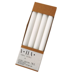 Stolové sviečky RAK (09216) VELA Pencil 22/230 biele ~8h 4ks.