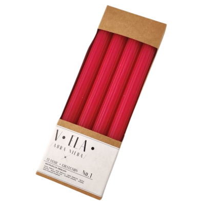 Stolní svíčky RAK (08988) VELA Pencil 22/230 červená ~8h 4ks.