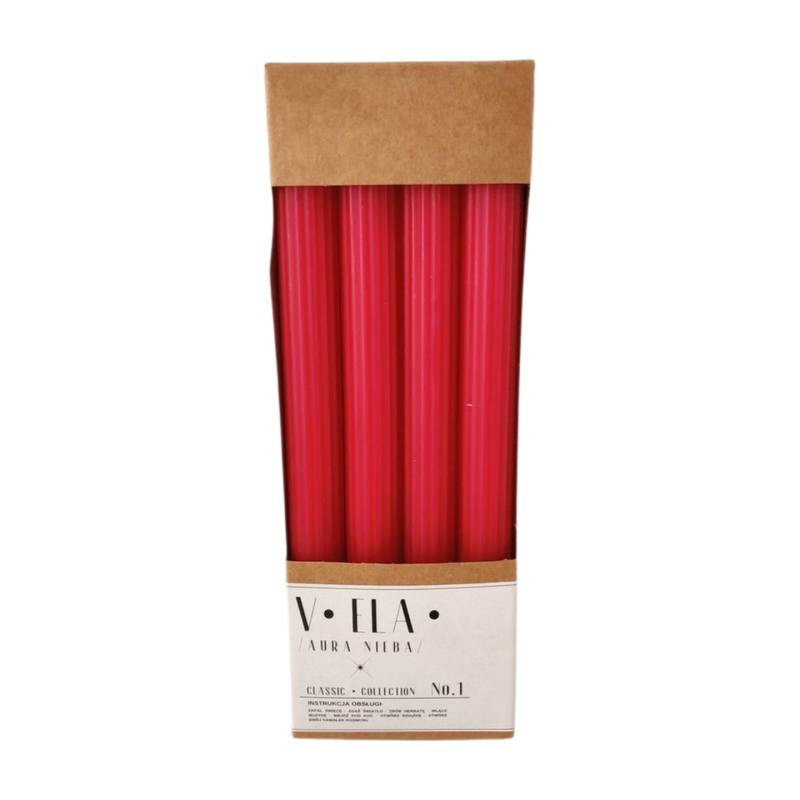 Tischkerzen RAK (08988) VELA Pencil 22/230 rot ~8h 4St.