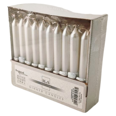 RAK Tischkerzen (07256) Home & Style 20/170 weiß perlmetall ~6h 30Stk.