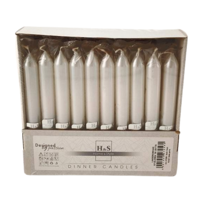 RAK Tischkerzen (07256) Home & Style 20/170 weiß perlmetall ~6h 30Stk. 2