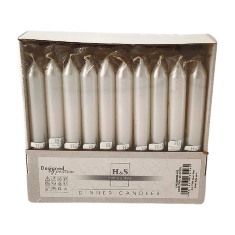 RAK Tischkerzen (07256) Home & Style 20/170 weiß perlmetall ~6h 30Stk.