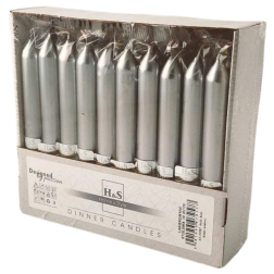 RAK table candles (07257) Home & Style 20/170 silver metallic ~6h 30pcs.