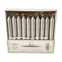 RAK table candles (07257) Home & Style 20/170 silver metallic ~6h 30pcs.
