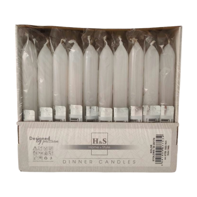 RAK table candles (07753) Home & Style 20/170 white ~6h 30pcs. 2