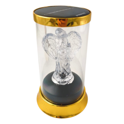 Znicz solarny LED SUBITO Anioł (S030) złoty/ciepły 16 cm