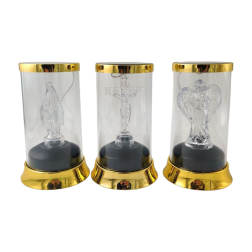 Znicz solarny LED SUBITO Anioł (S030) złoty/ciepły 16 cm