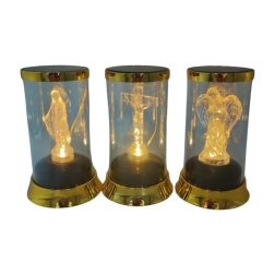 Znicz solarny LED SUBITO Anioł (S030) złoty/ciepły 16 cm