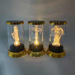 Znicz solarny LED SUBITO Anioł (S030) złoty/ciepły 16 cm