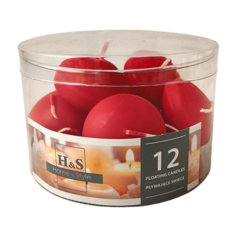 Floating candles RAK (06986) Home & Style (48/28) red ~4h 12pcs.