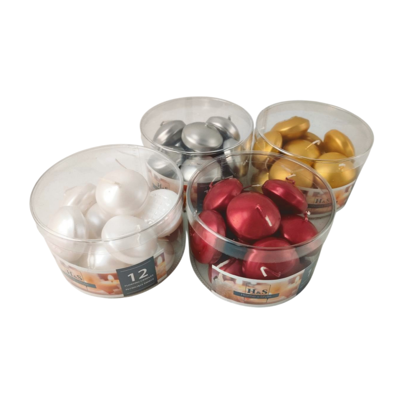 Floating candles RAK (06986) Home & Style (48/28) red ~4h 12pcs.