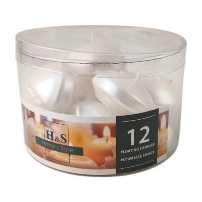 Floating candles RAK (06989) Home & Style (48/28) white pearl ~4h 12pcs. 2