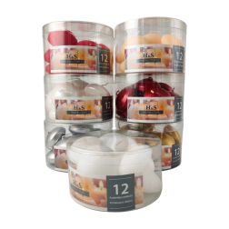 Świece pływające RAK (06989) Home & Style (48/28) biały perła ~4h 12szt.