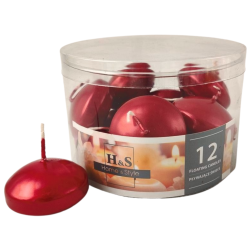 Świece pływające RAK (06990) Home & Style (48/28) czerwony met. ~4h 12szt.