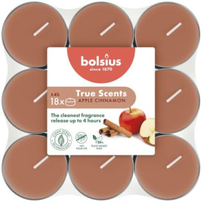 BOLSIUS scented tealights 38mm (Apple & Cinnamon) ~4h 18 pcs.