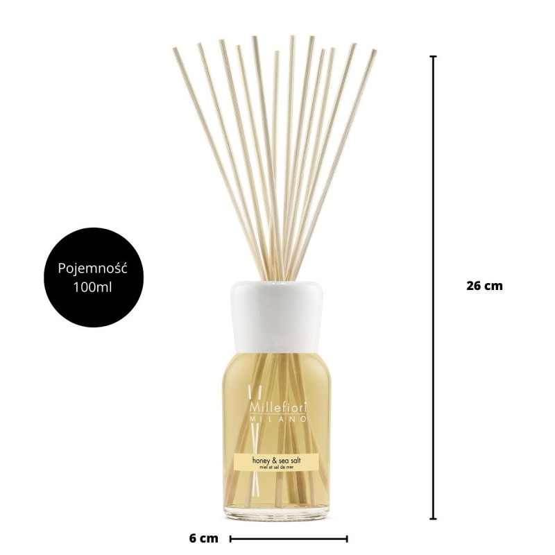 MILLEFIORI Milano HONEY & SEA SALT 100ml vonný tyčinkový difuzér