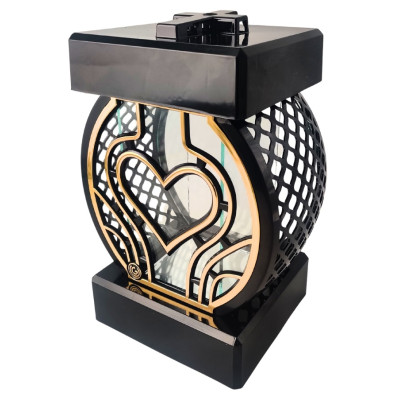 GLAMUR Rattan Kleine Herzkerze in Gold