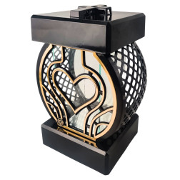 GLAMUR Rattan Small Heart Golden Candle