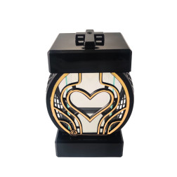 GLAMUR Rattan Kleine Herzkerze in Gold