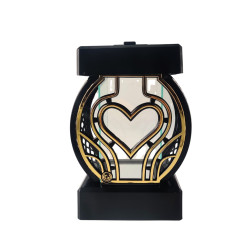 GLAMUR Rattan Small Heart Golden Candle